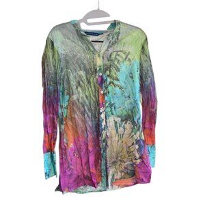 Georg Roth Los Angeles Blouse Button Up Long Sleeve Shirt Boho Hippie Sz M